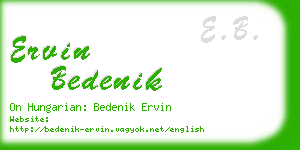 ervin bedenik business card